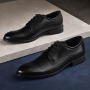 Pantofi barbati casual, negri, din piele naturala - 101TGNBOX